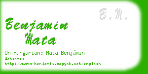 benjamin mata business card